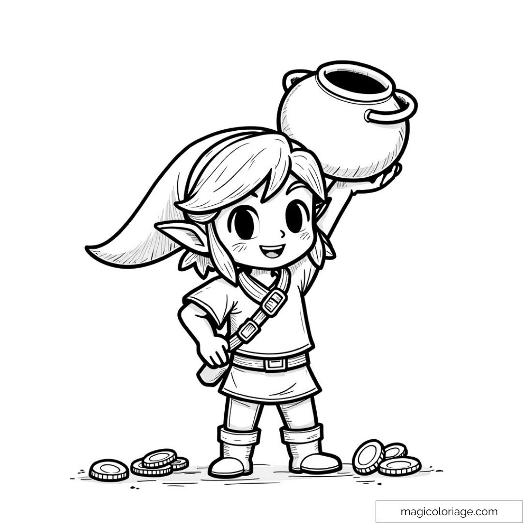 Dessin à colorier représentant Link