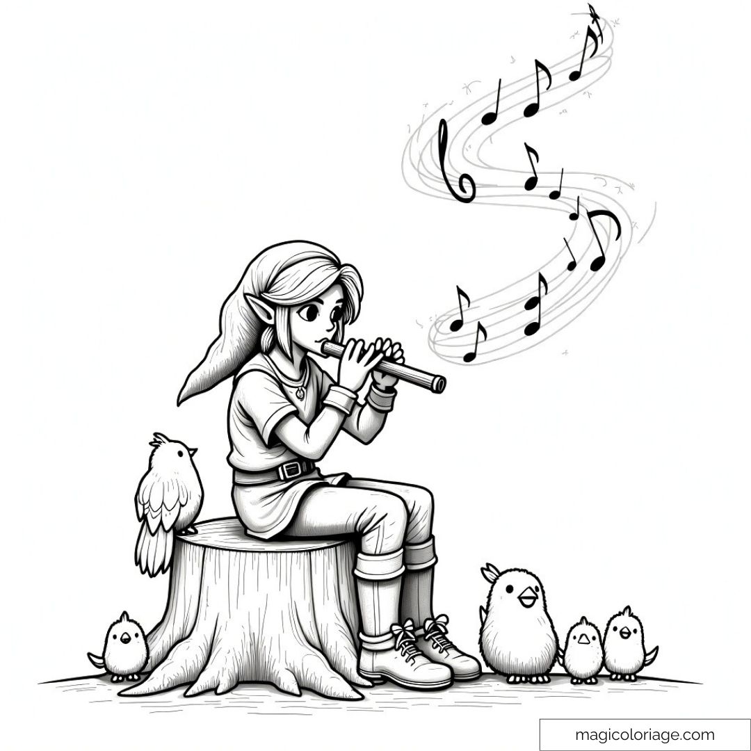 Plonge dans une aventure musicale avec ce dessin à colorier !