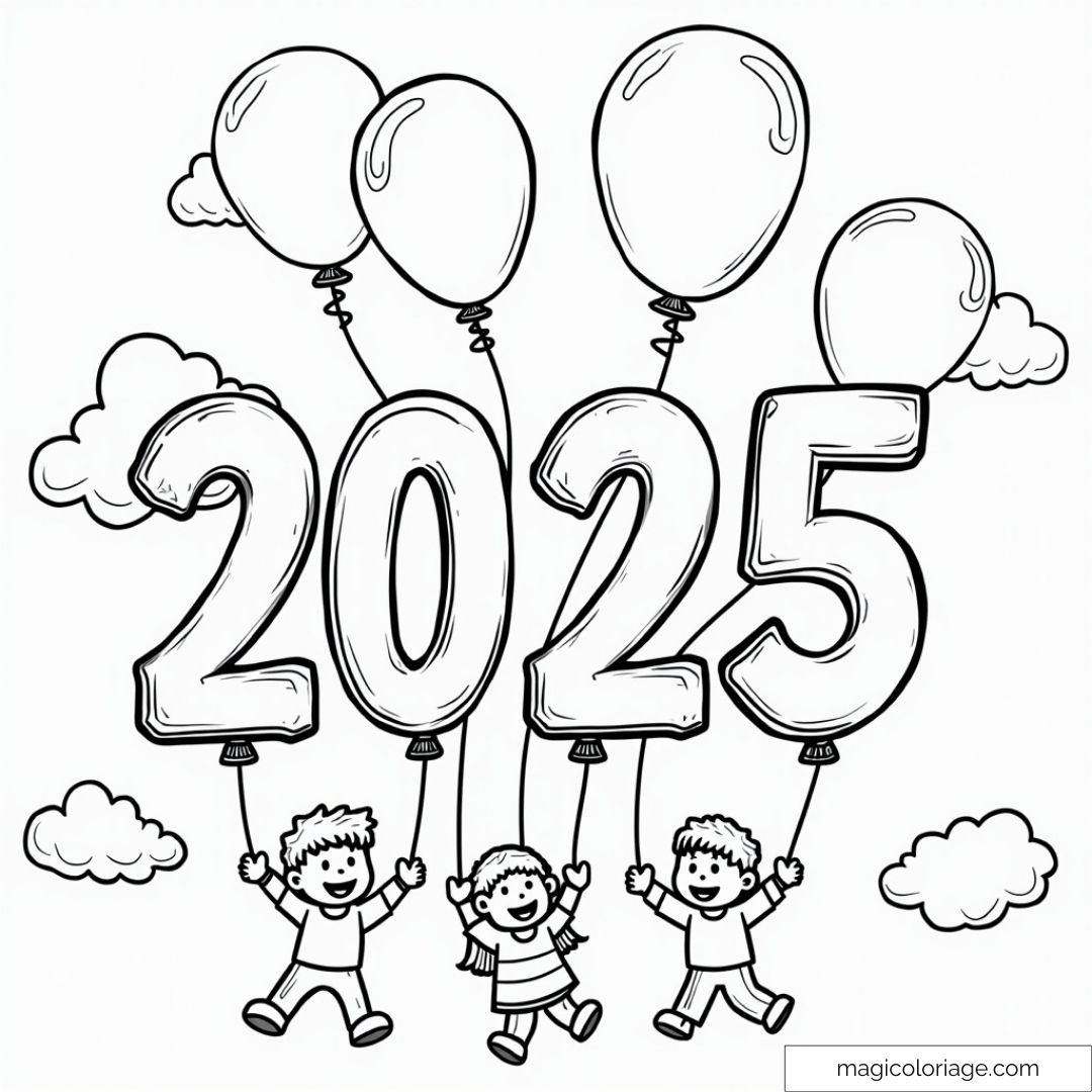 Dessin enfants et ballons 2025