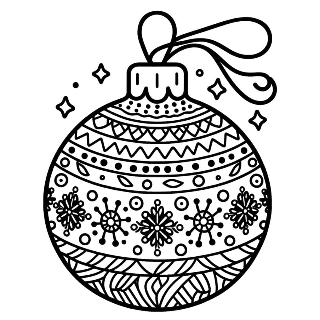 Coloriage enfantin de boule de Noël