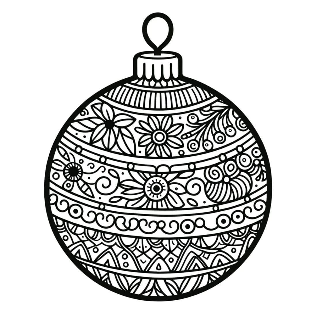 Coloriage de boule de Noël pour jeunes enfants