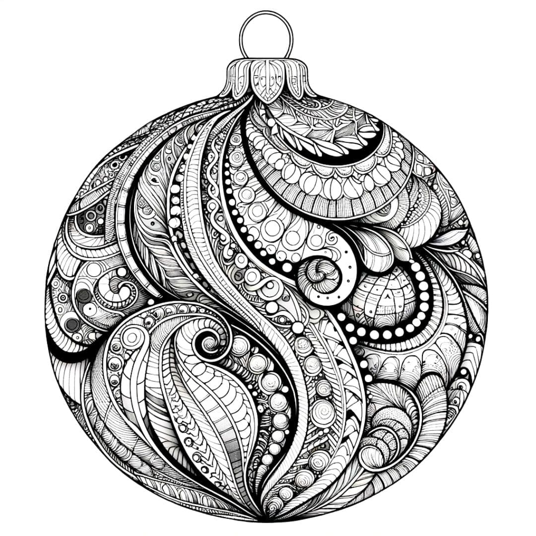 Boule de Noël avec des motifs artistiques