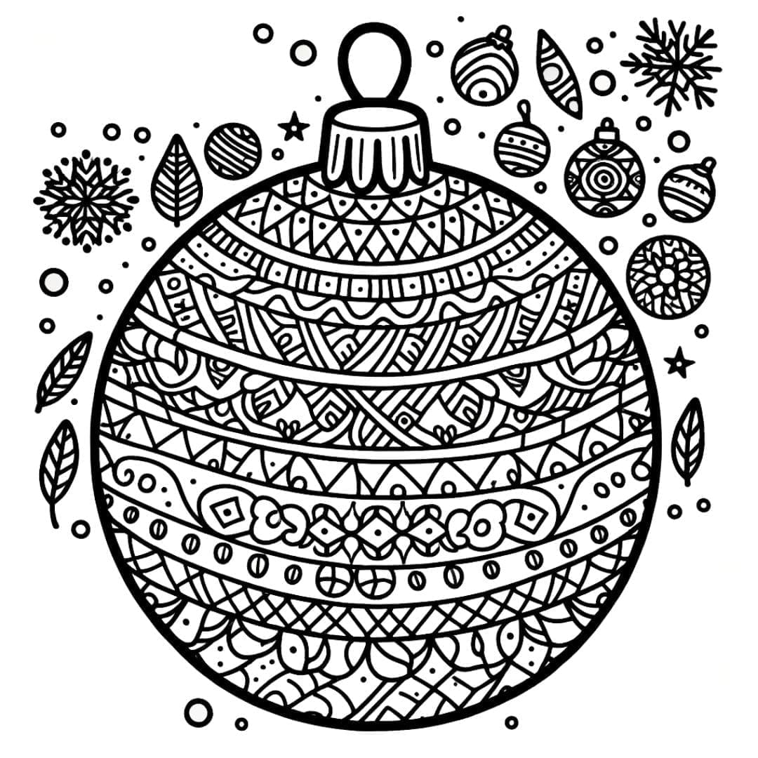 Coloriage gratuit de boule de Noël