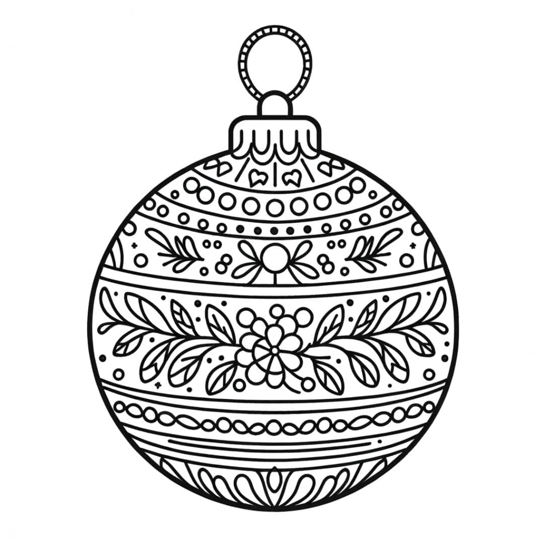 Coloriage simple de boule de Noël