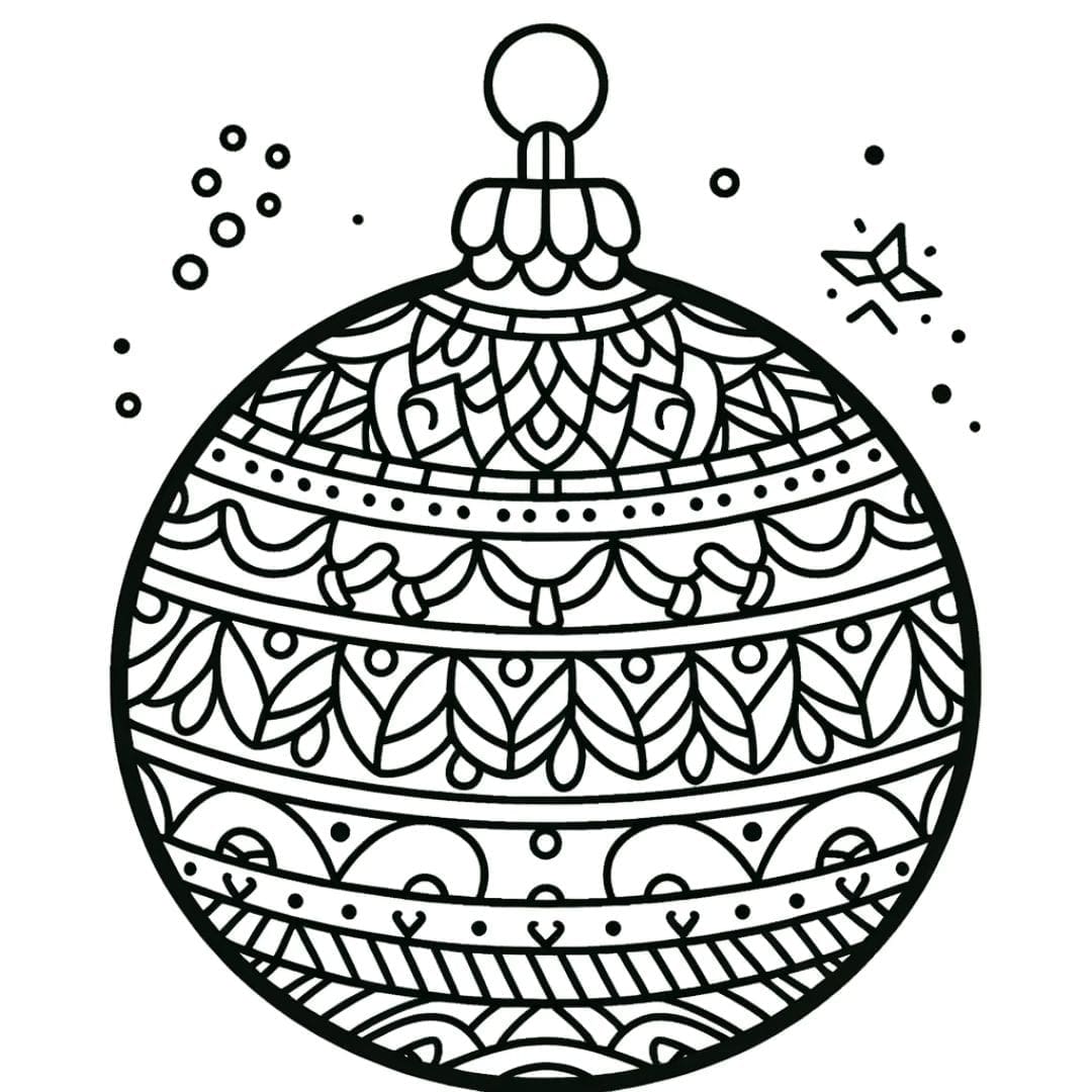 Dessin simple de boule de Noël pour tout-petits