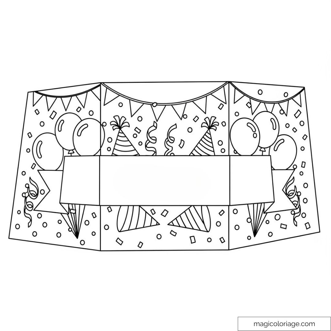 Carte à colorier avec ballons