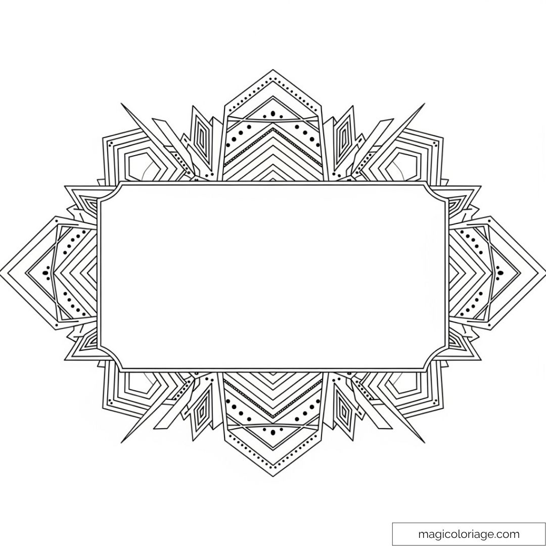 Image d'une carte à colorier avec motif géométrique ornemental