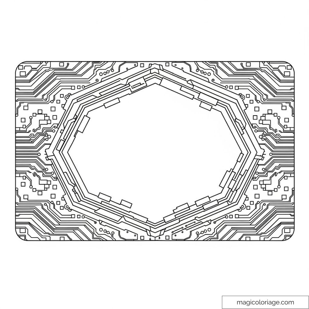 Modèle de carte à circuit imprimé à colorier