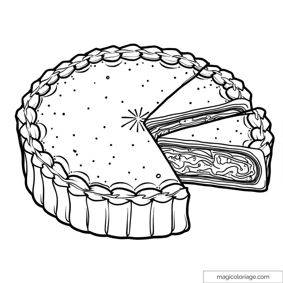 Image de tarte entière tranchée