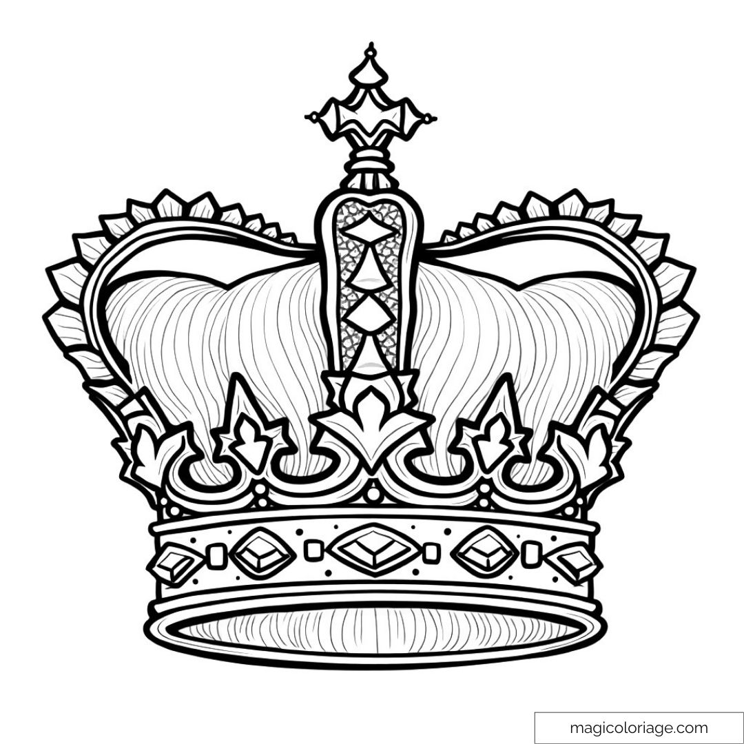 Couronne royale complexe à colorier