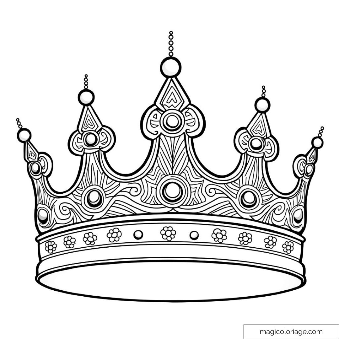Image d'une couronne royale détaillée à colorier