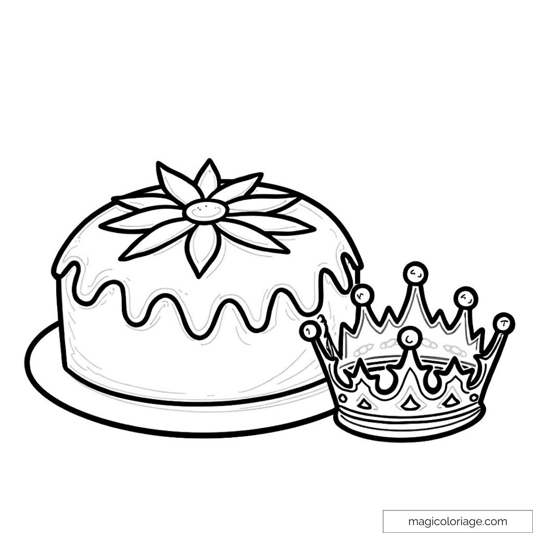 Dessin de gâteau avec couronne