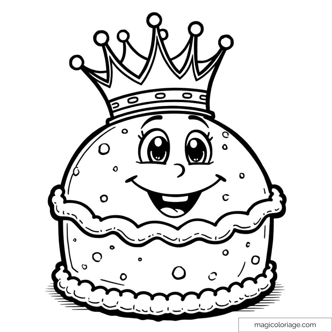 Gâteau souriant avec couronne