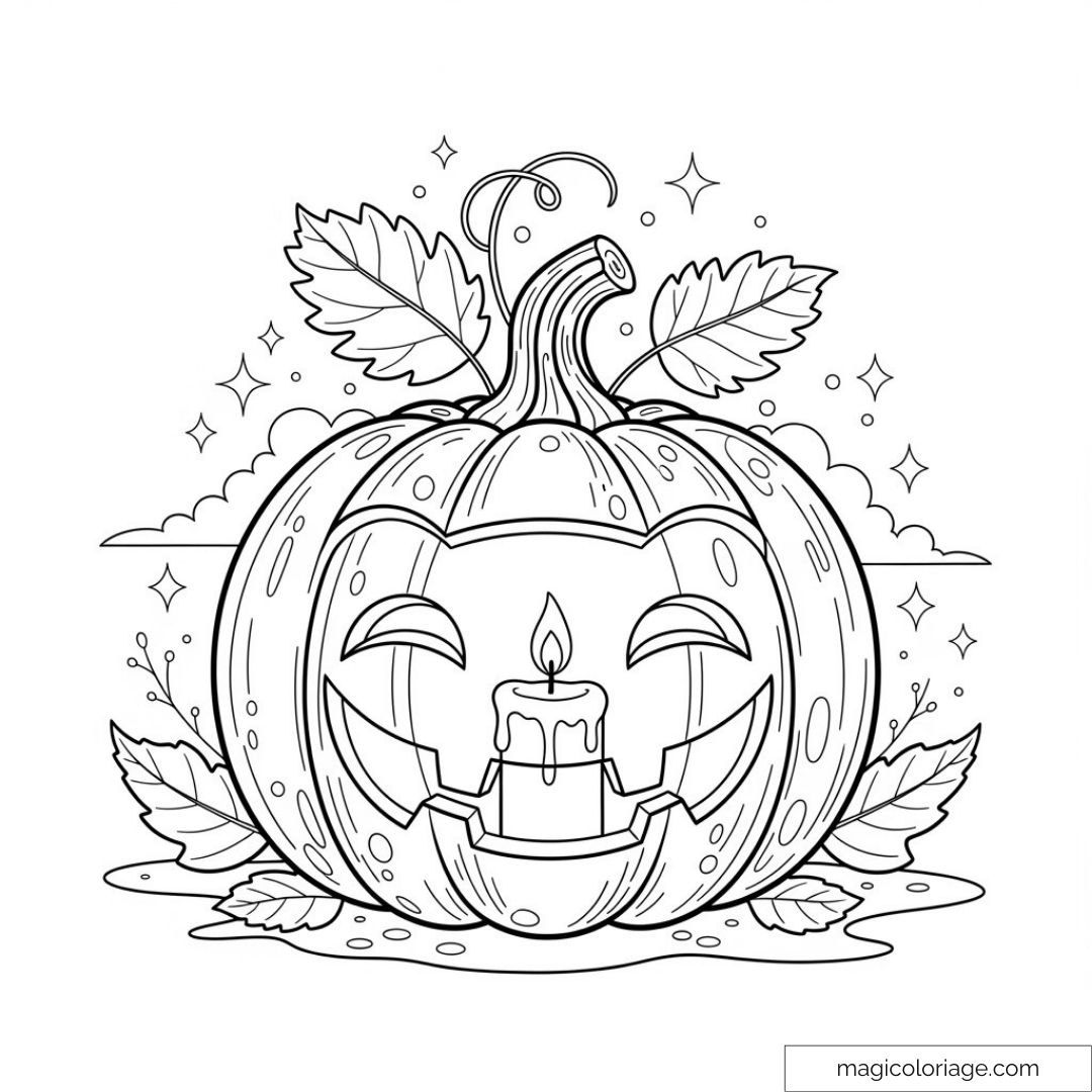 Citrouille d'Halloween avec bougie