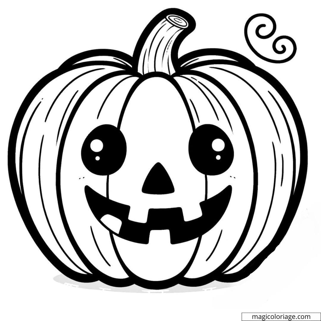 Coloriage Halloween de citrouille souriante pour enfants