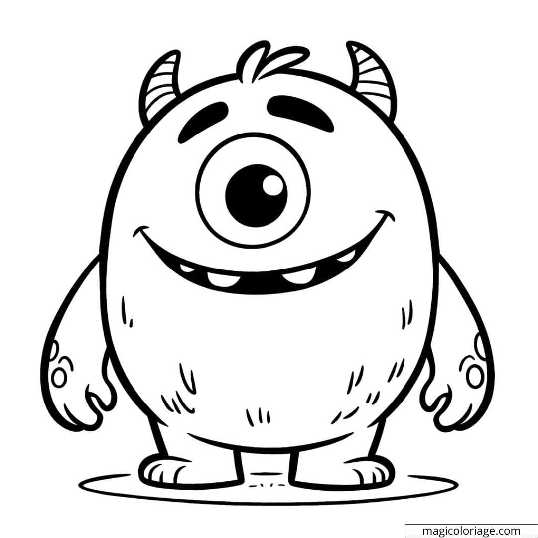 Coloriage Halloween de monstre gentil pour maternelle