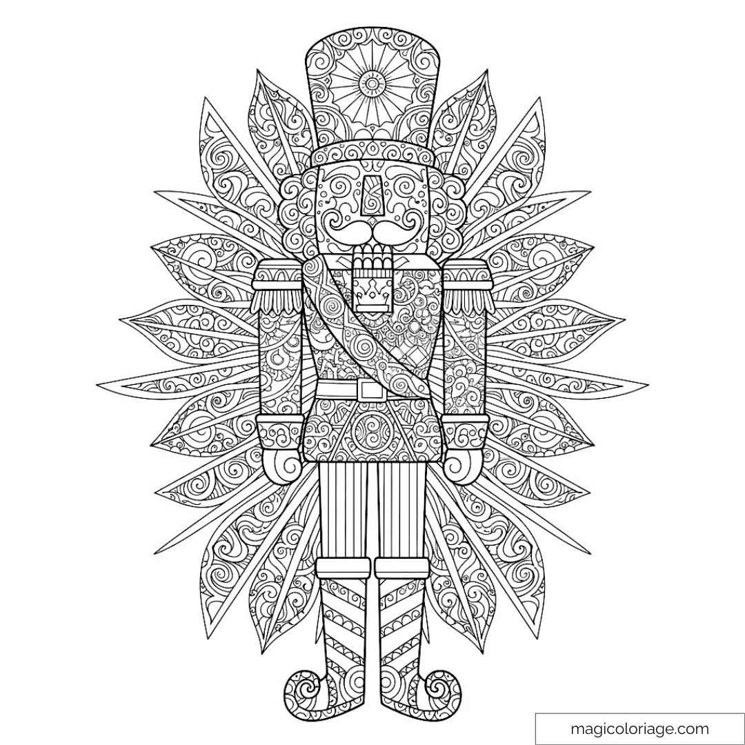 Image d'un Casse-Noisette complexe avec motifs mandala