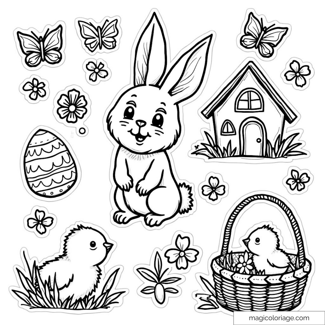 Dessin de Pâques avec lapin