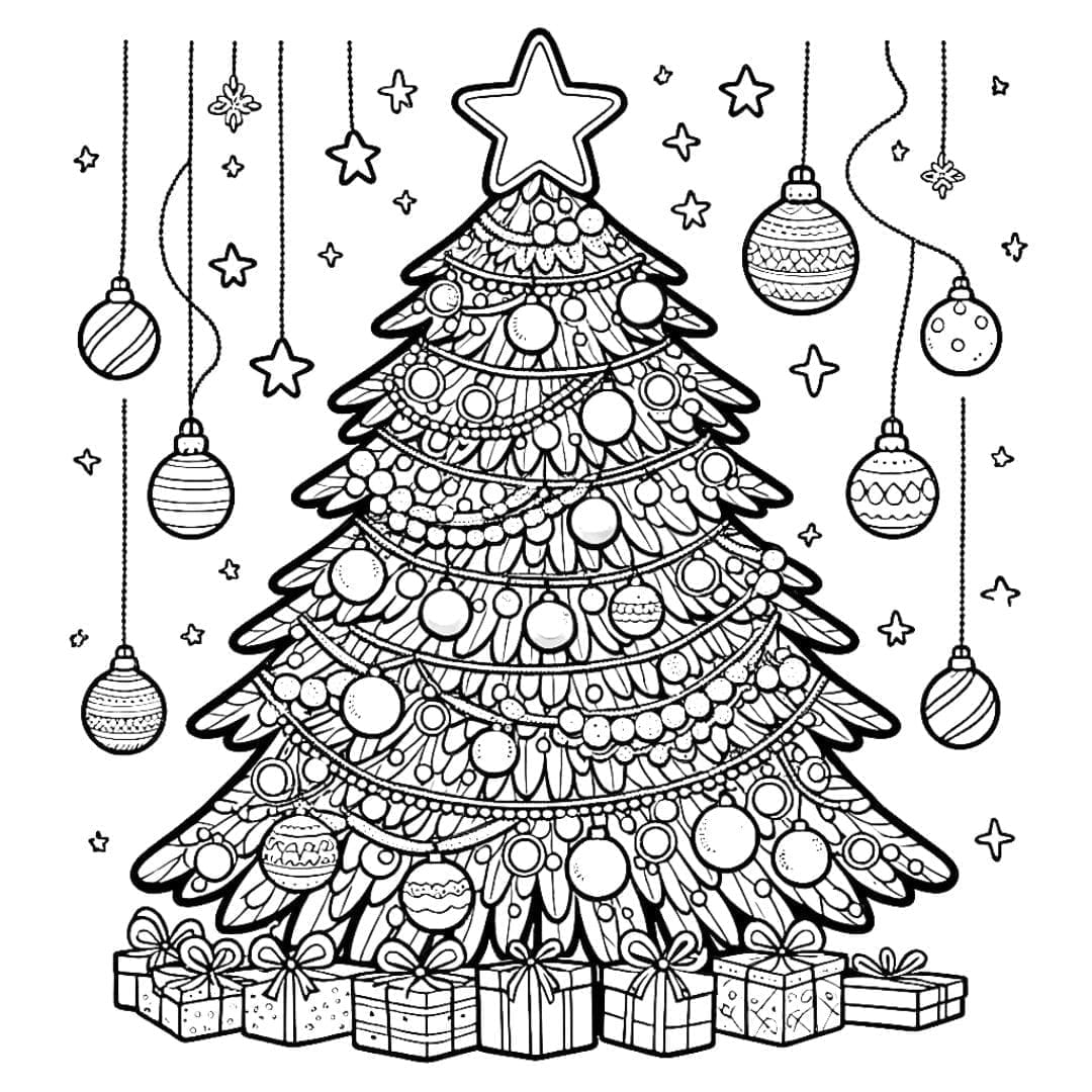Sapin de Noël richement décoré