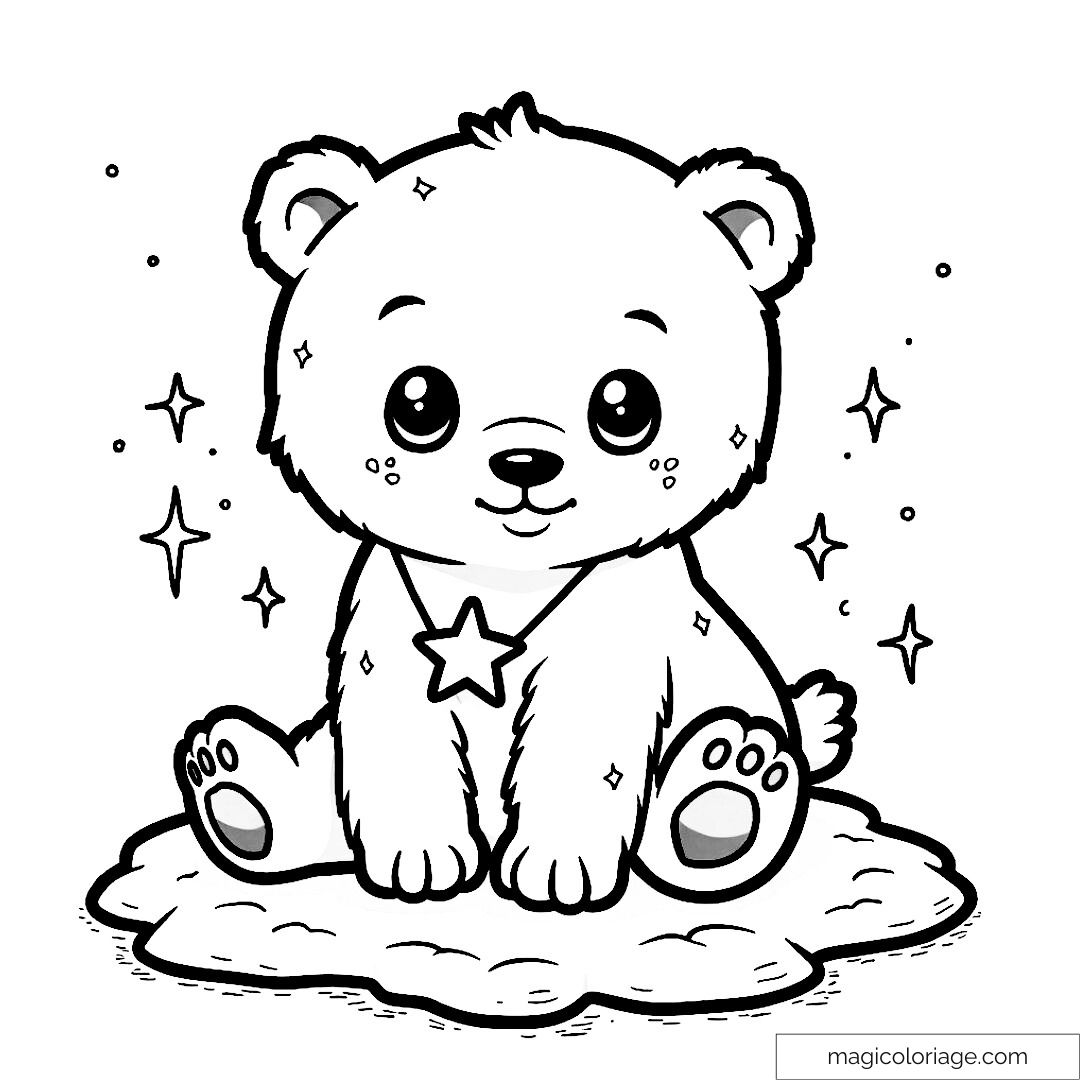 Dessin d'un ours mignon avec étoile