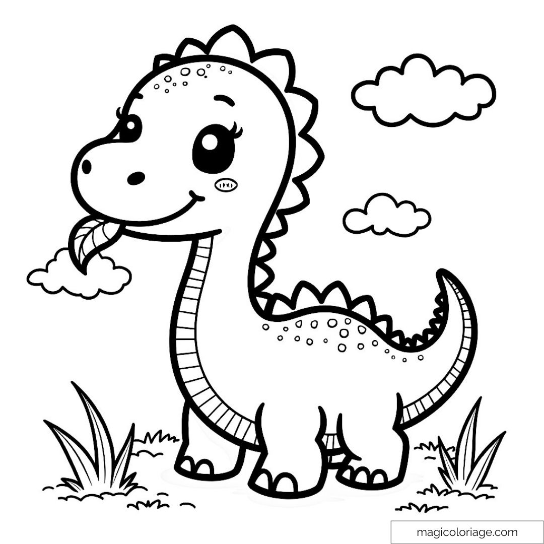 Dinosaure cartoon souriant
