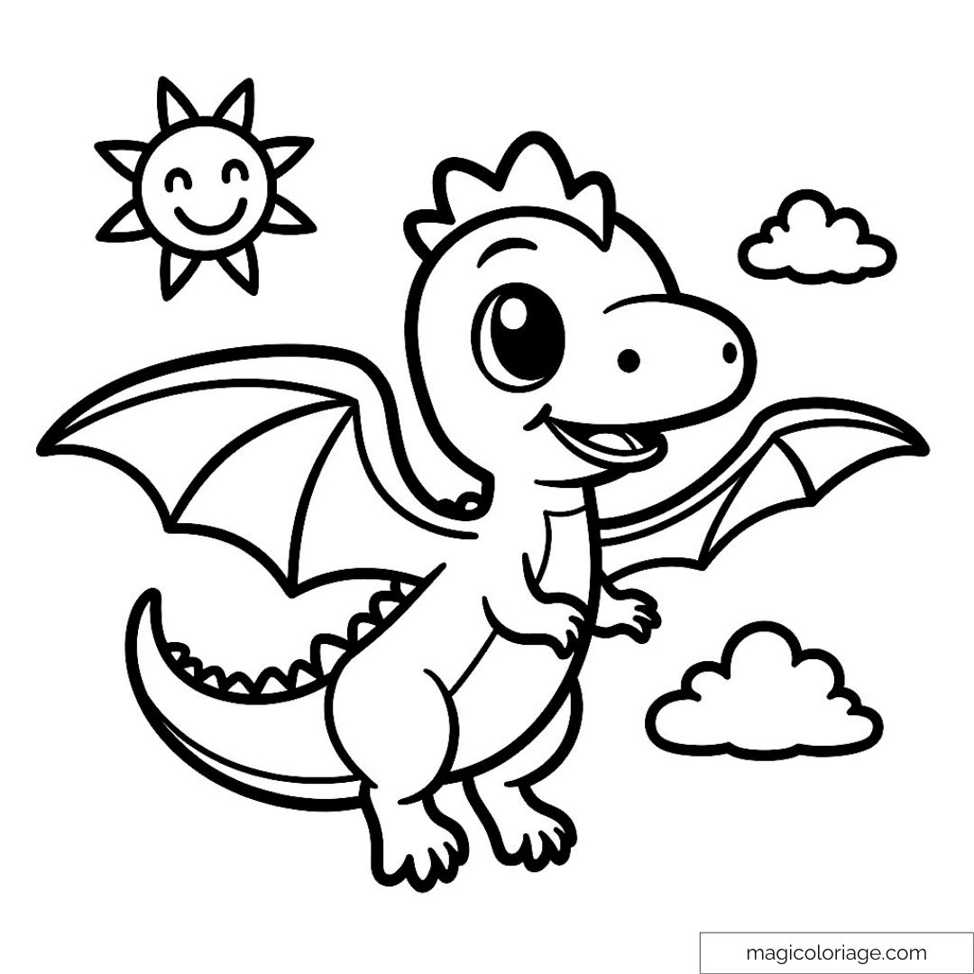 Image de dragon adorable volant