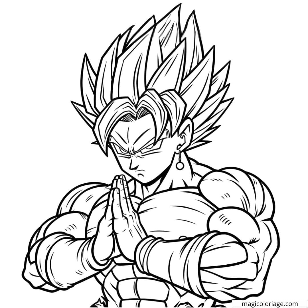 Coloriage Super Sayan concentré