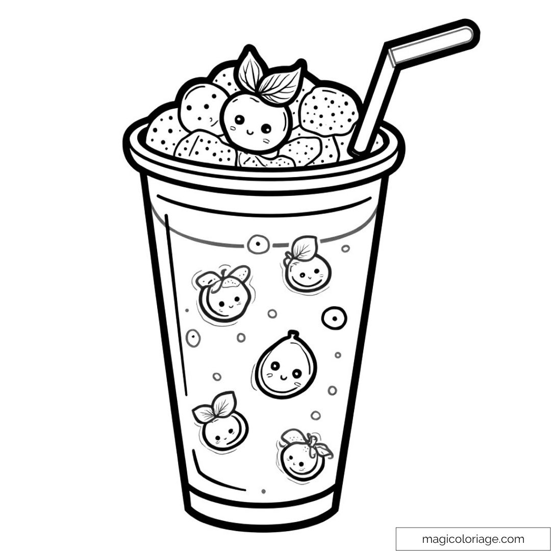 Dessin de boisson kawaii