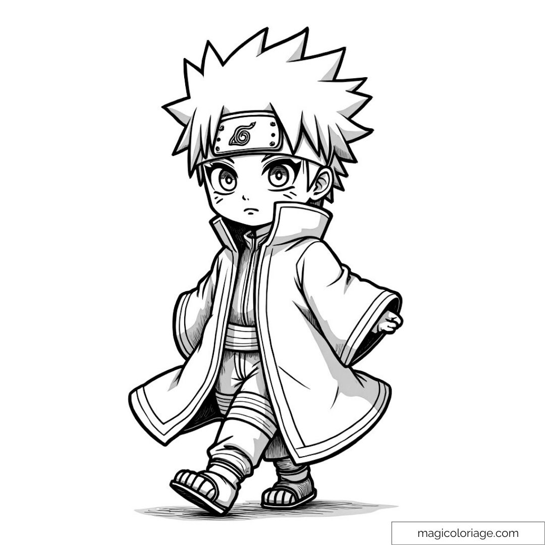 Naruto Chibi avec tenue ninja et bandeau