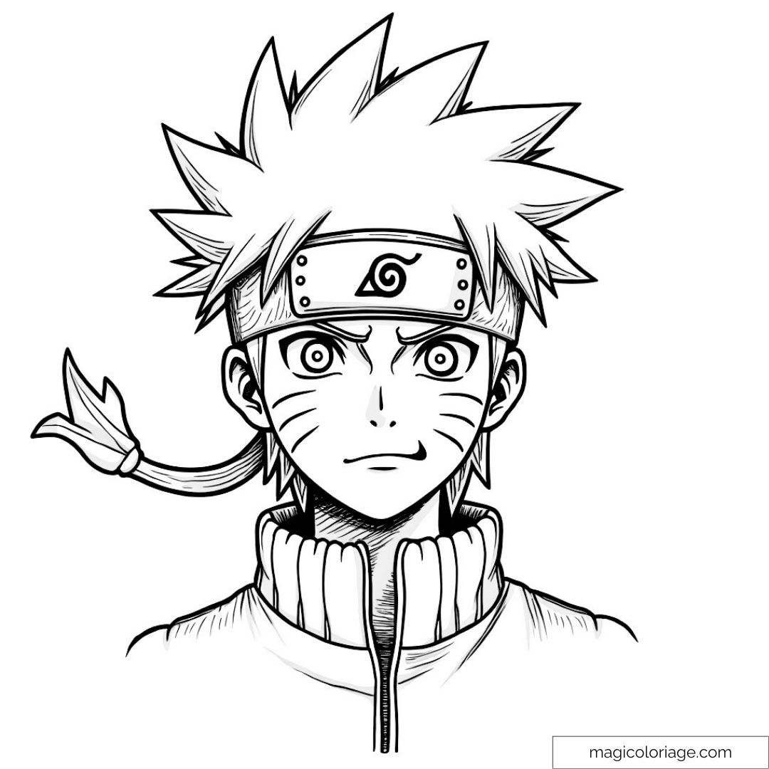 Dessin de Naruto Uzumaki prêt à colorier