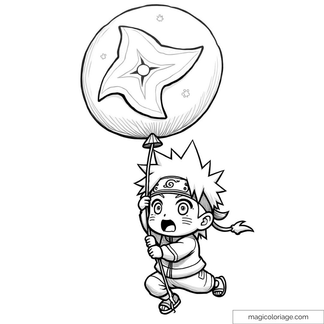 Dessin de Naruto avec ballon magique