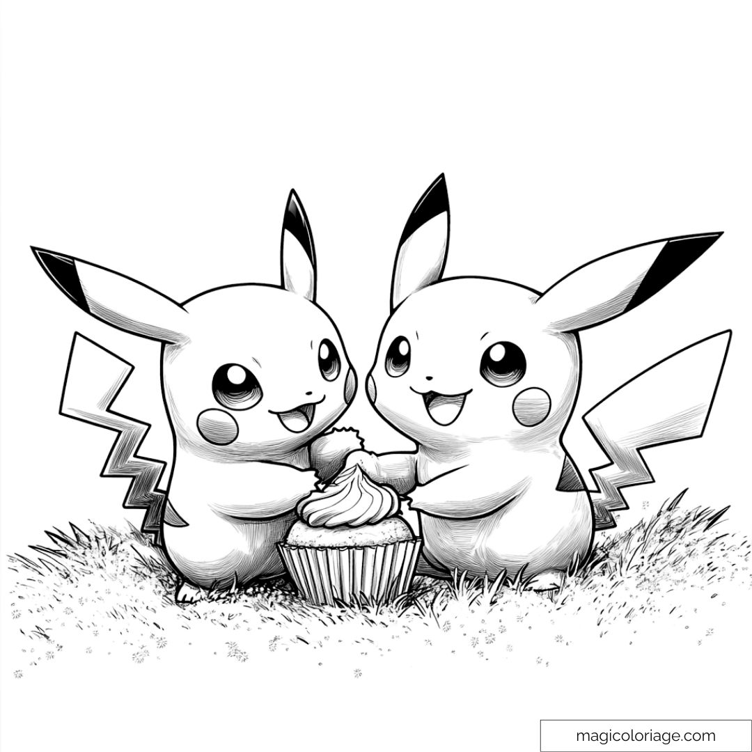Pikachu dessin à colorier