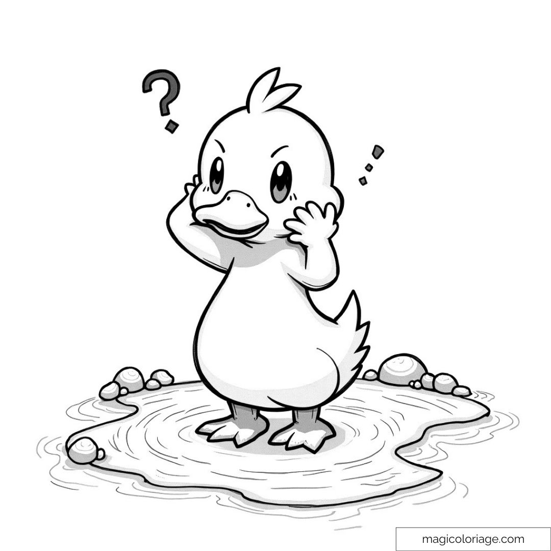Coloriage de canard mignon