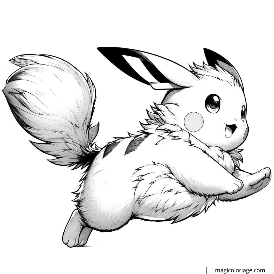 Coloriage de Pikachu courant à imprimer