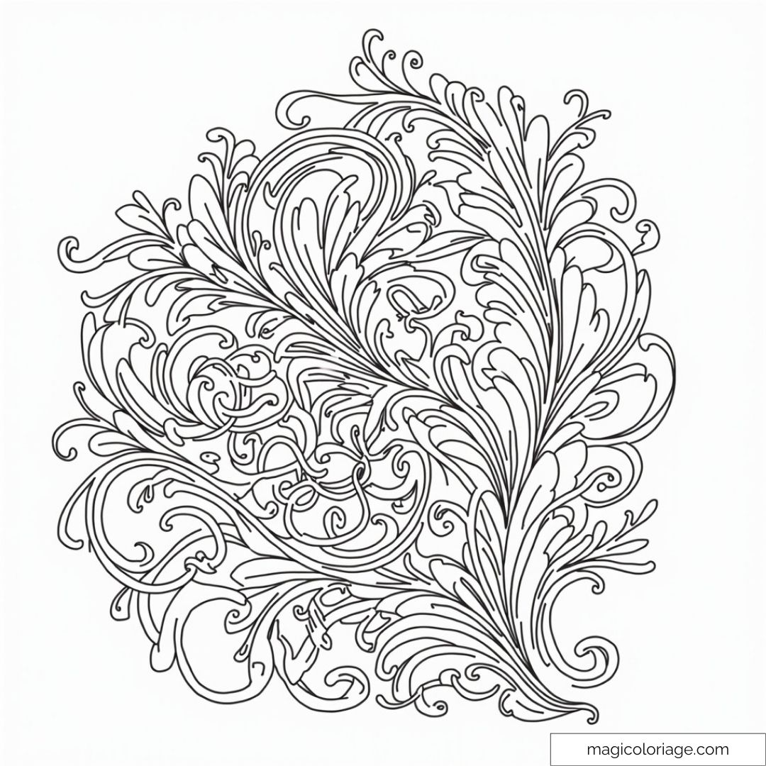 Image de mandala complexe à colorier pour détente et créativité.