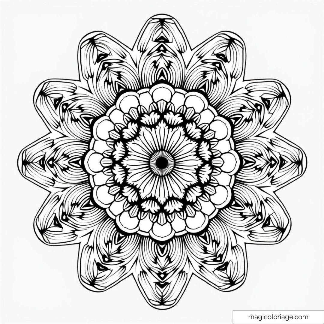 Mandala floral complexe à colorier
