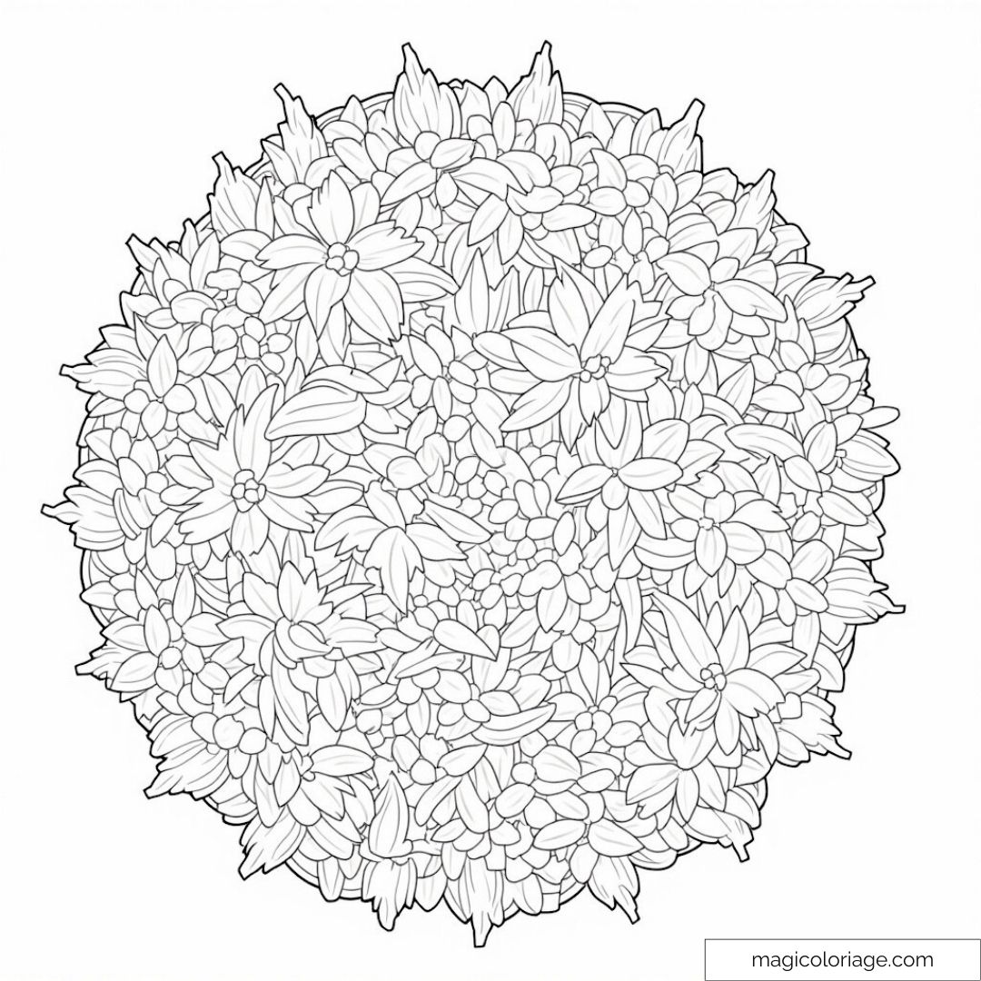 Mandala floral complexe à colorier