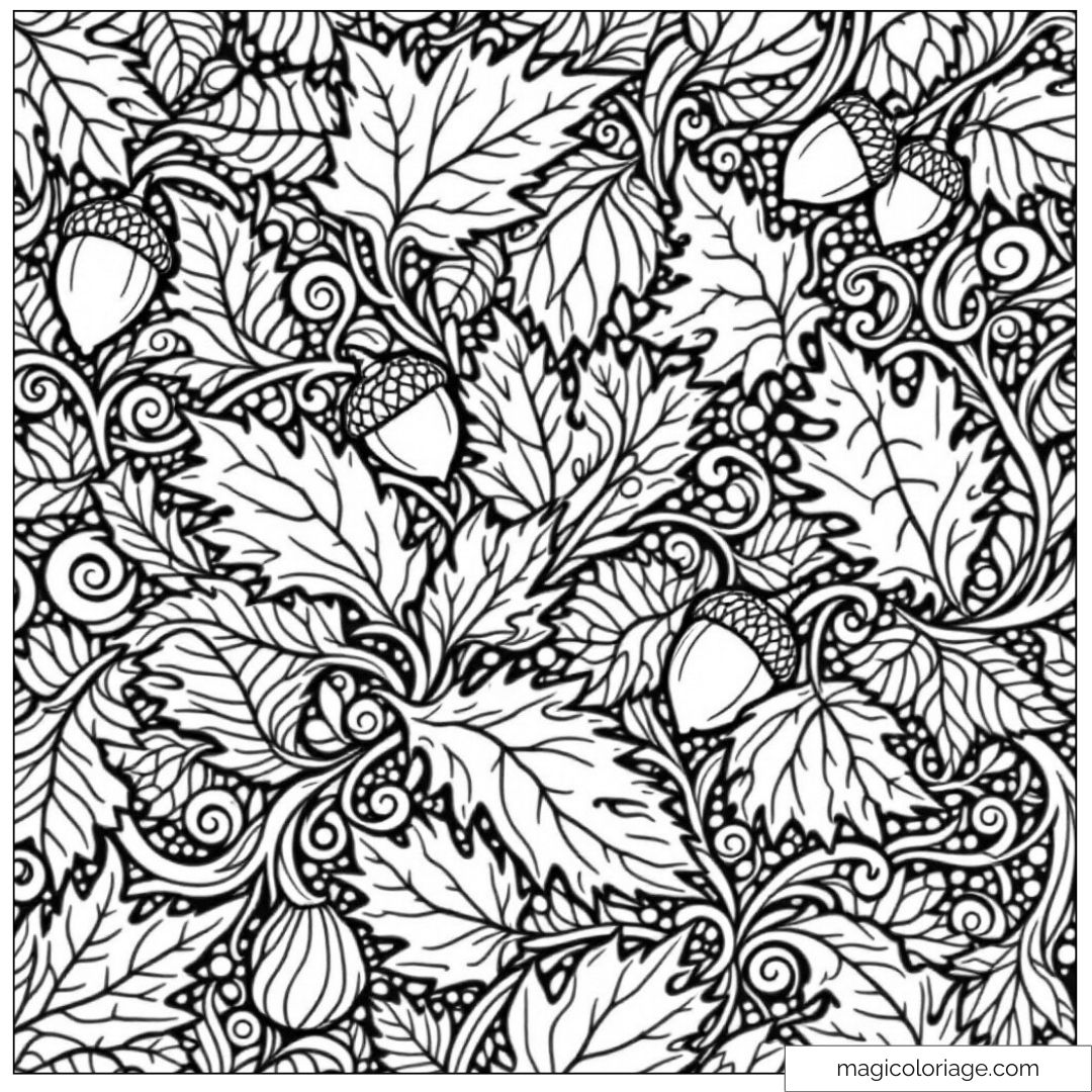 Feuilles d'automne et glands