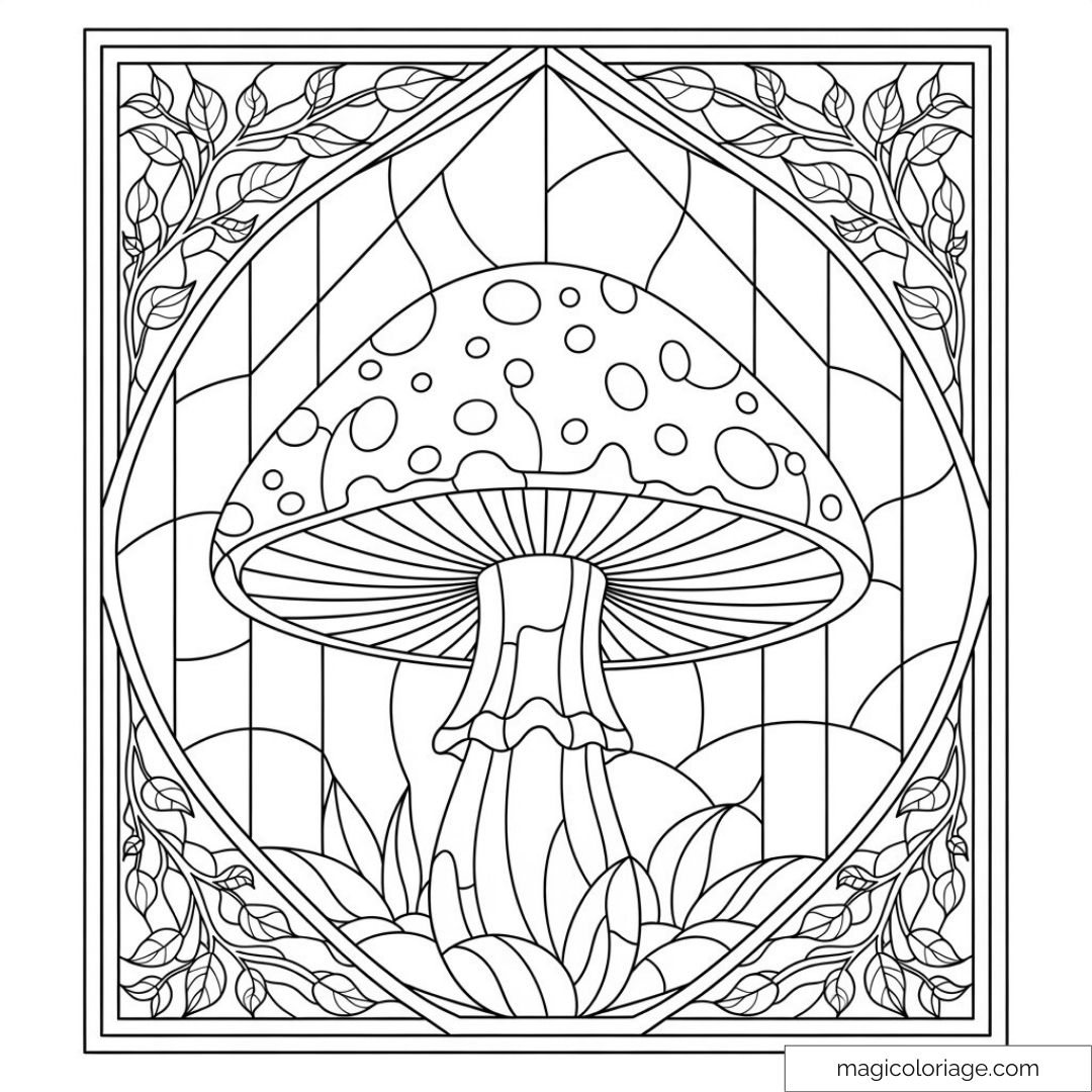 Dessin de champignon mandala