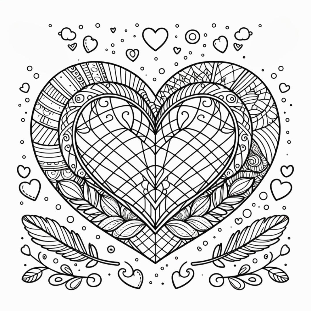 Dessin de coeur classique pour coloriage