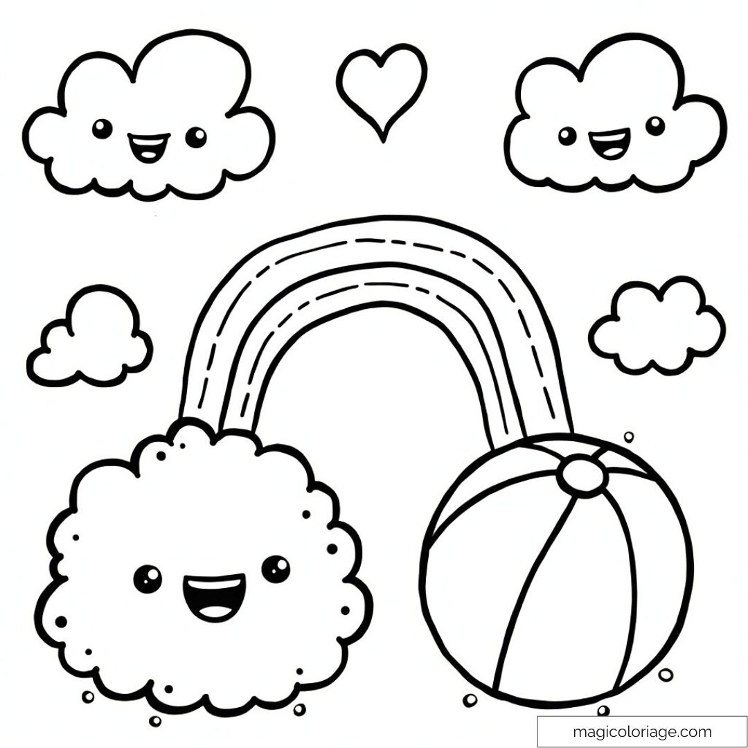 Dessin de nuages souriants