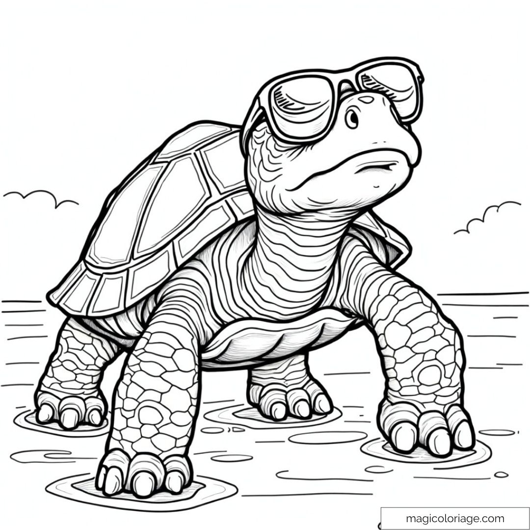 Tortue avec lunettes