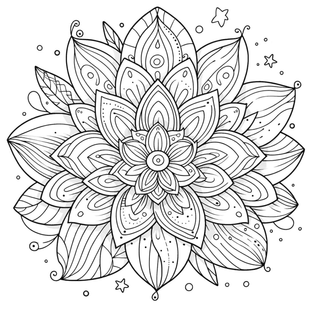 Dessin de fleur magique à colorier pour enfants