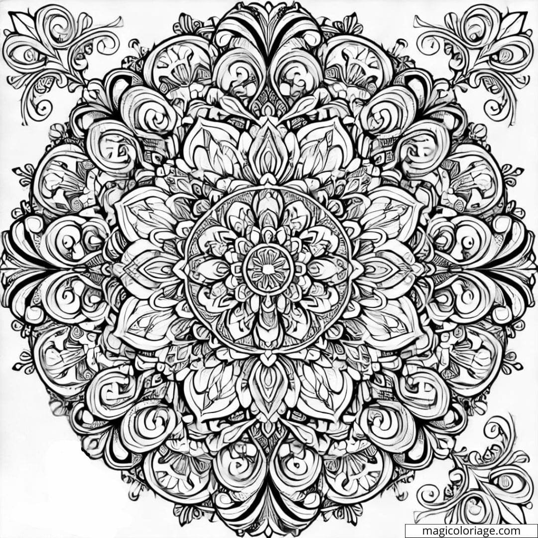 Mandala Disney élégant et détaillé pour coloriage enfants.