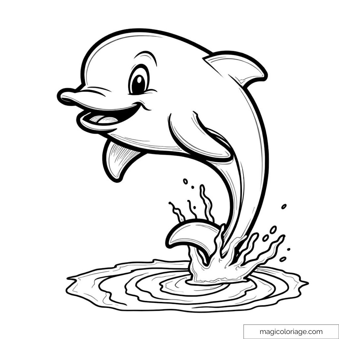 Dauphin souriant sautant hors de l'eau