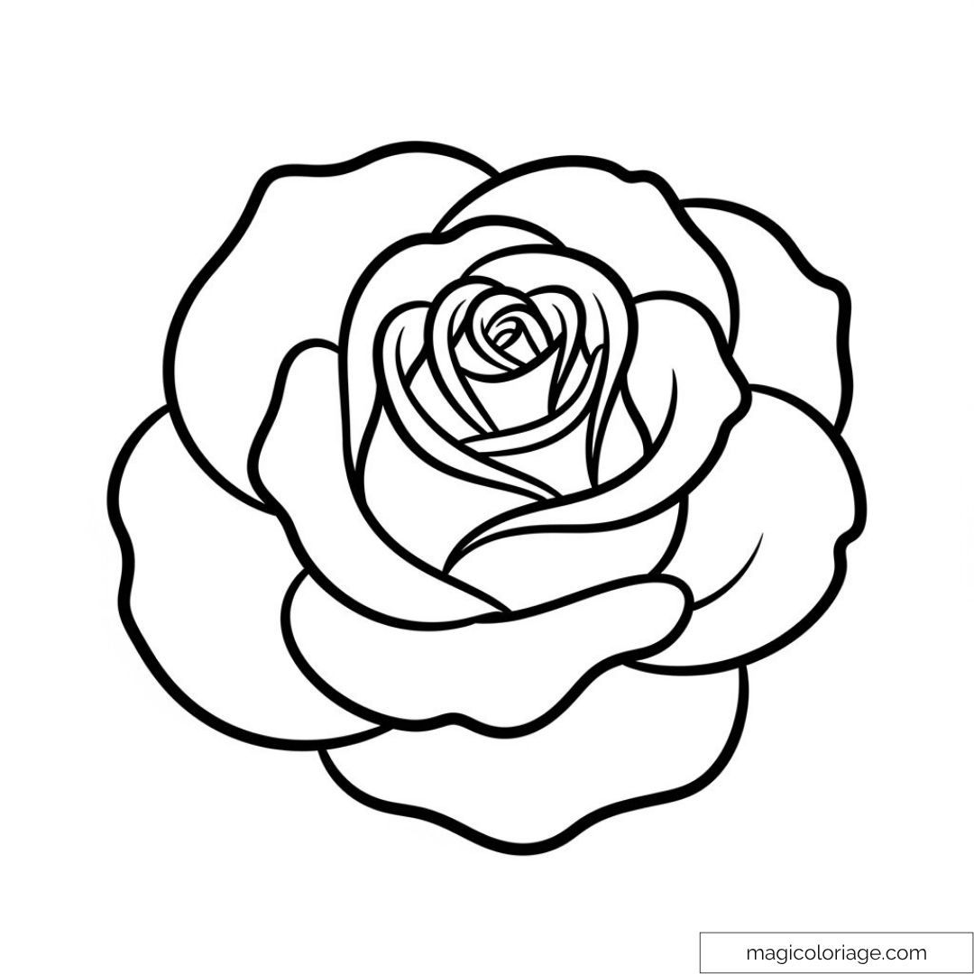 Dessin de rose à colorier