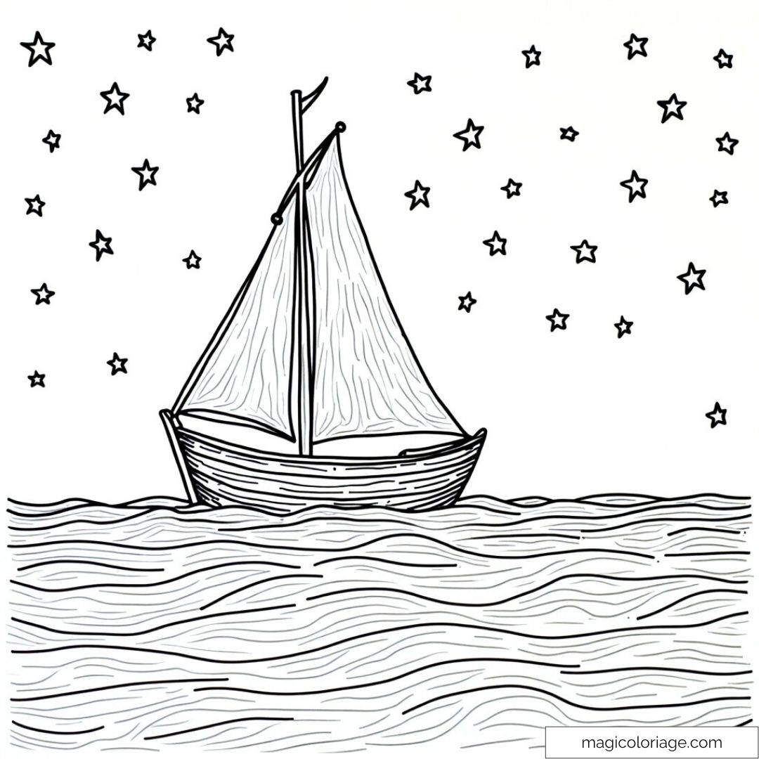 Bateau à voiles sur mer