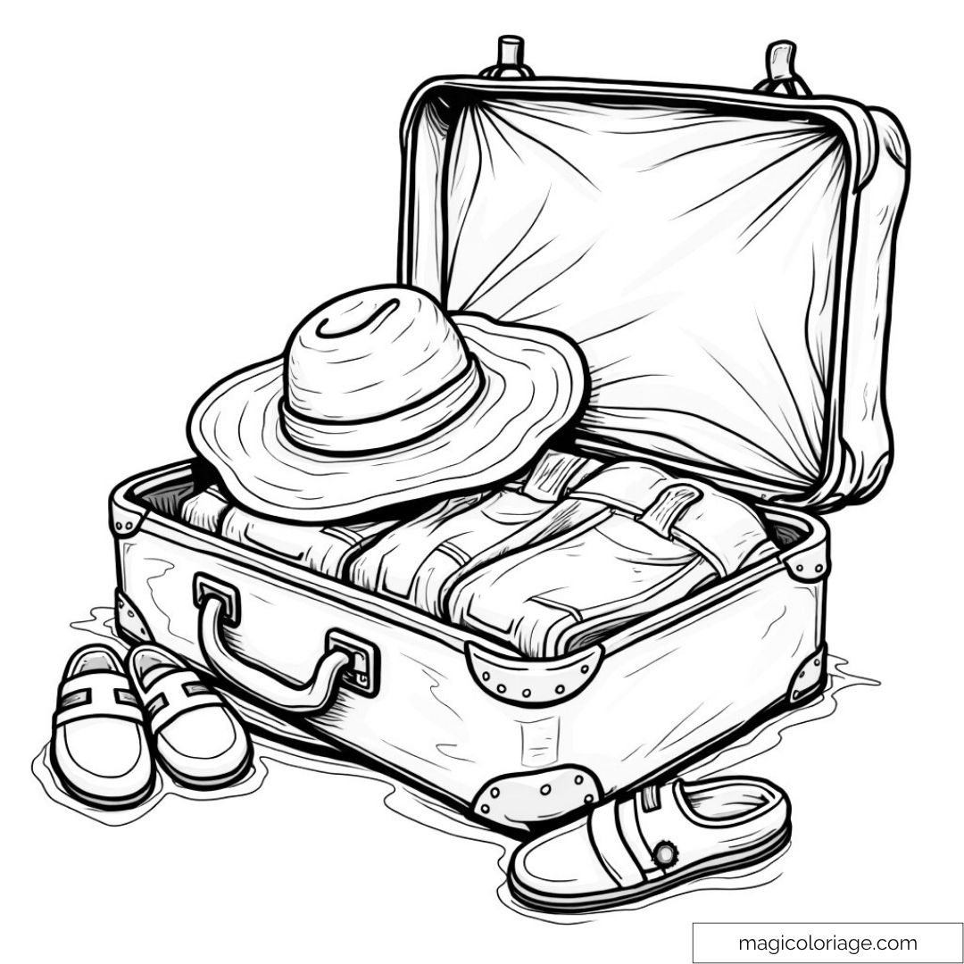 Valise ouverte avec vêtements