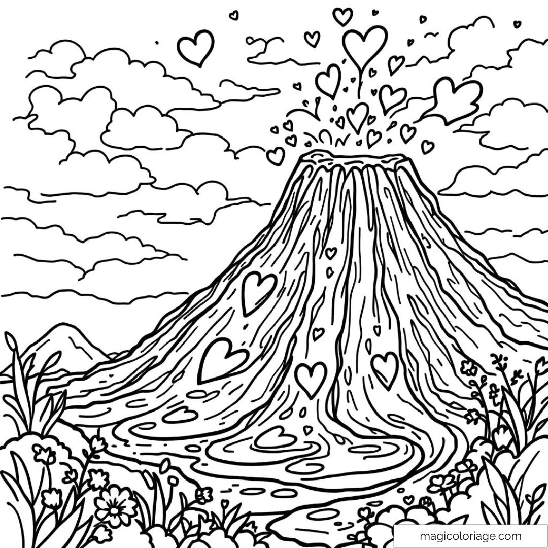 Volcan en éruption