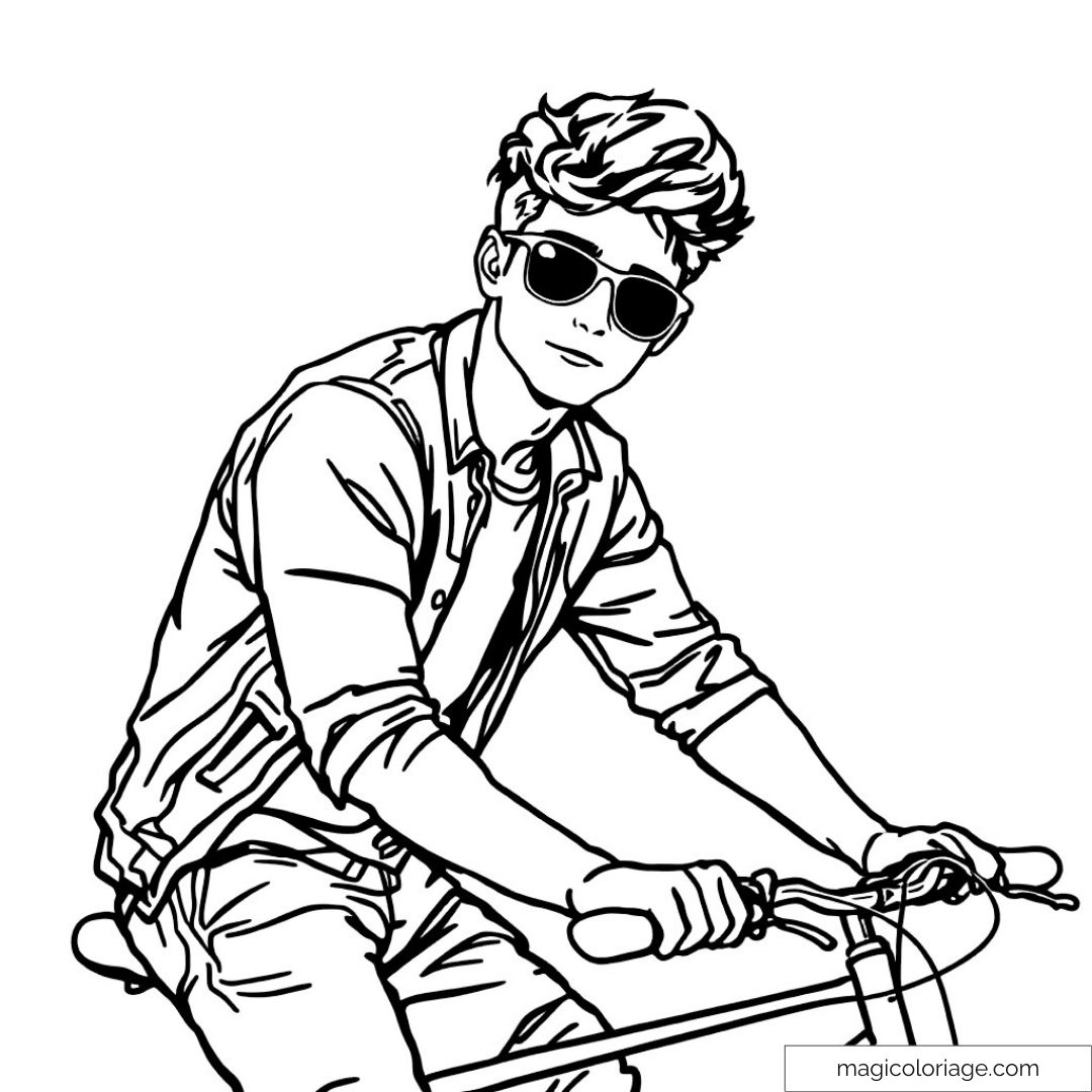 Jeune homme sur vélo